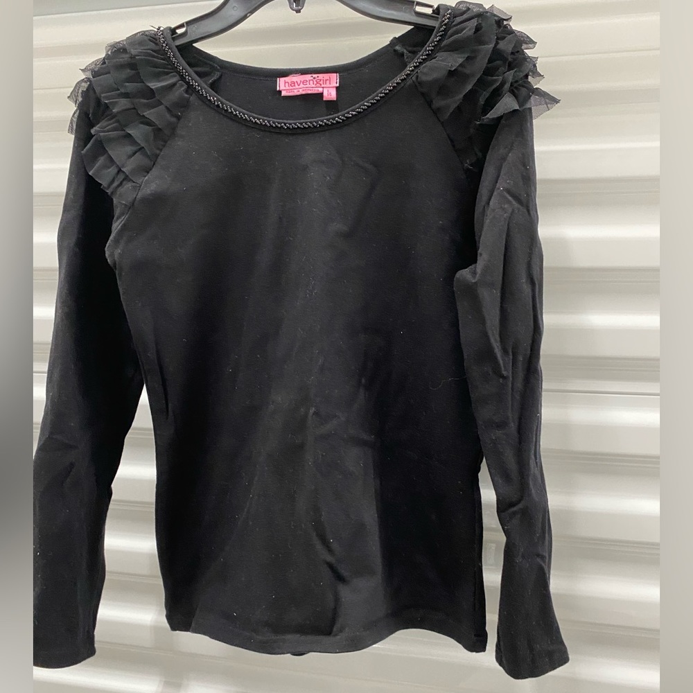 Havengirl black long sleeve shirt and skirt